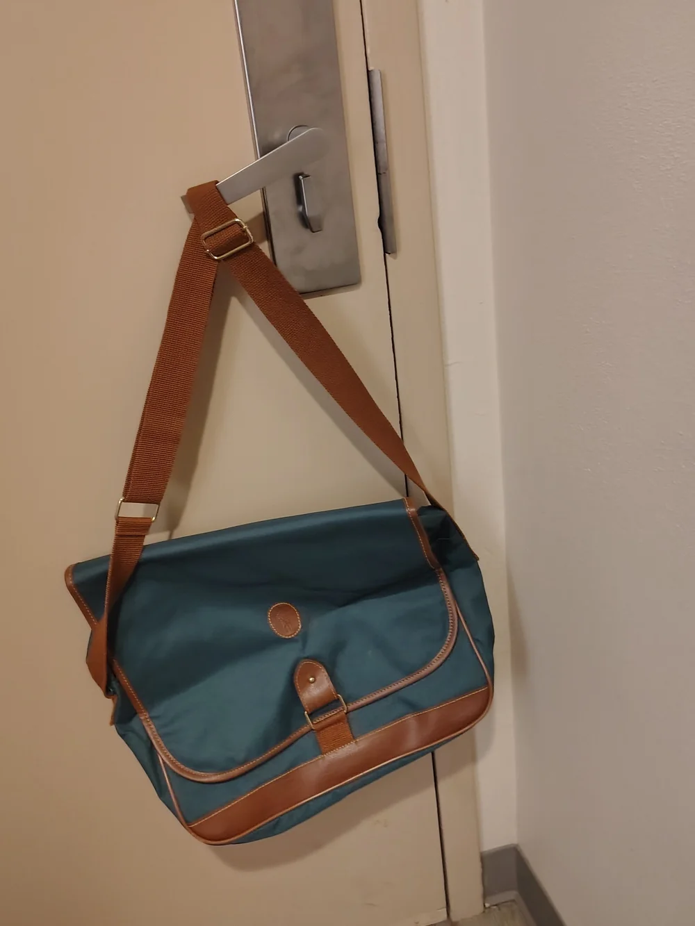 Teal Duffel Bag with Brown Trim - Classic Travel Set
